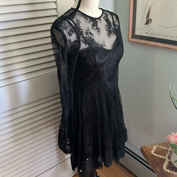 PEARL GEORGINA CHAPMAN MARCHESA Womens Dress Sheer Lace Whimsigoth Grunge 4 - Picture 4 of 14